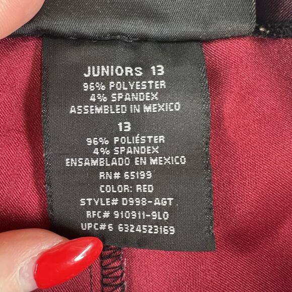 Y2K Sharkskin Pants No Boundaries Jrs 13 Maroon Iridescent Vtg Straight Grunge - Picture 8 of 15